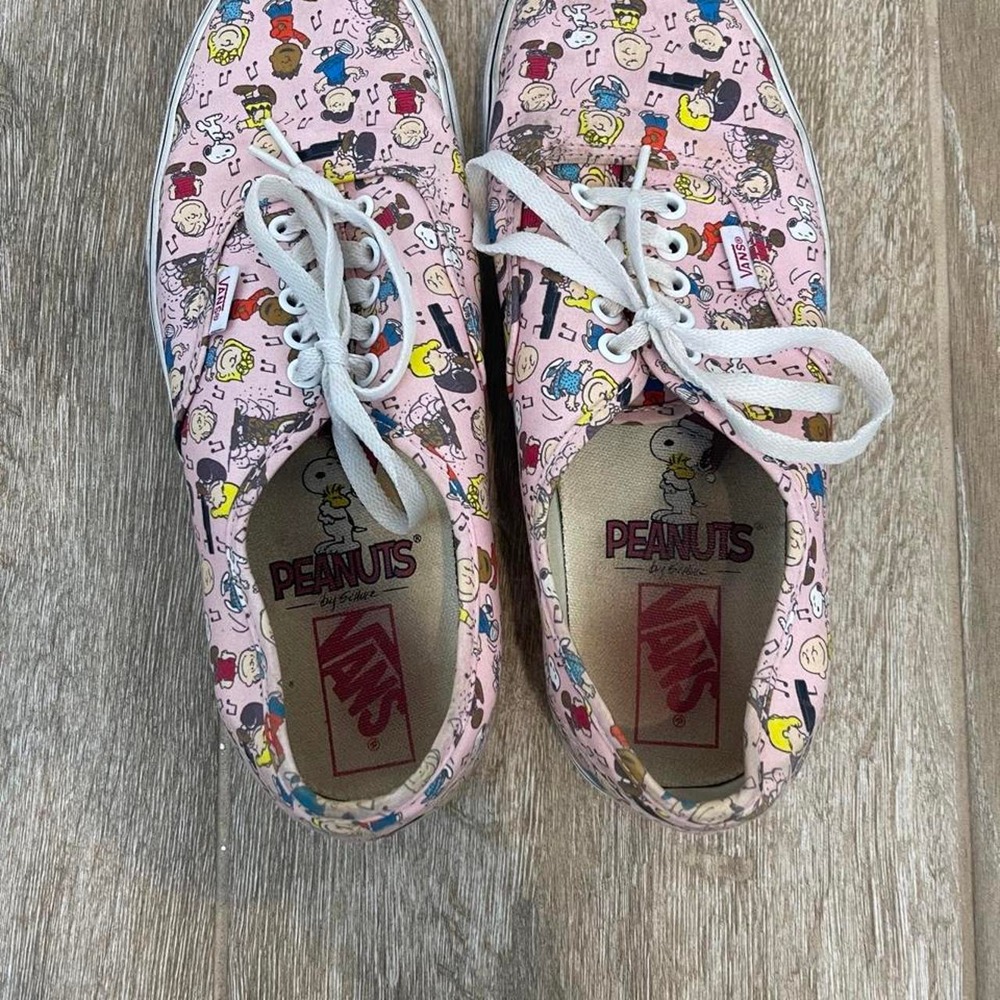 Vans x Peanuts Dance Party Pink Authentic Sneakers — Women's Size 8 - Picture 3 of 6